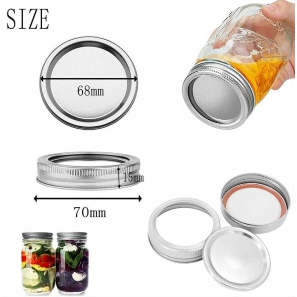 9 stk Mason Jar Lids, Split Type Lids, Canning Lids, Jar Lids, Leak Proof Mason Jar Lids, for Most Mason Jar(70mm)