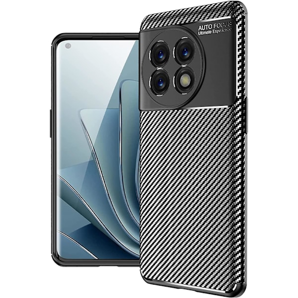 Kolfibermönstrad fodral kompatibelt med Oneplus 11, mjukt Tpu-fodral, anti-fingeravtryck, smalt och lätt