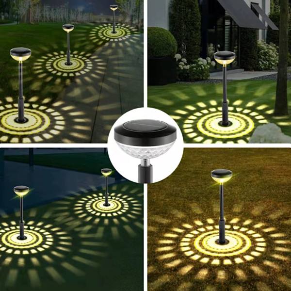Solcelledrevne havelamper, 2 stk. udendørs solcellelamper dekorative havelamper, IP65 vandtætte udendørs stisolcellelamper til have, græsplæne, terrasse