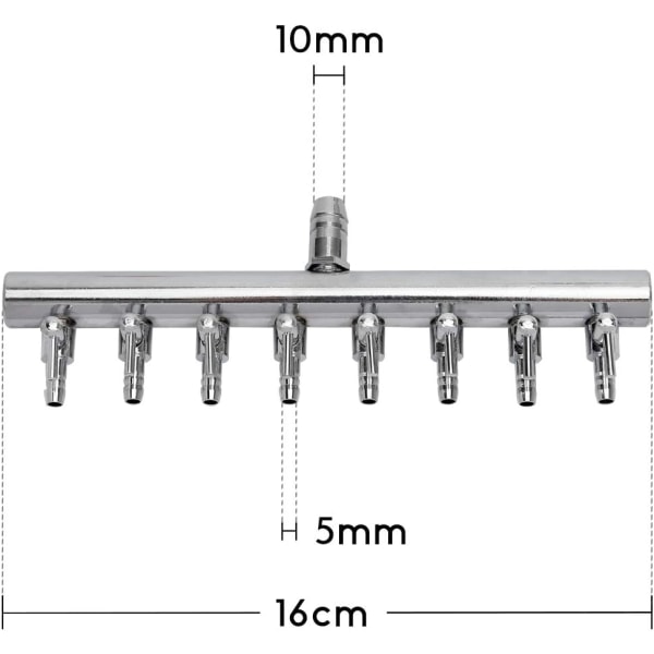 (8-veis) Akvarie Luftstrøm Kontroll Spak Ventil Distributør Splitter