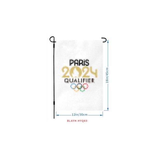 2024 Olympiske Lege Fem Ringe Haveflag 2 Stk 30x45 cm Gårddekoration