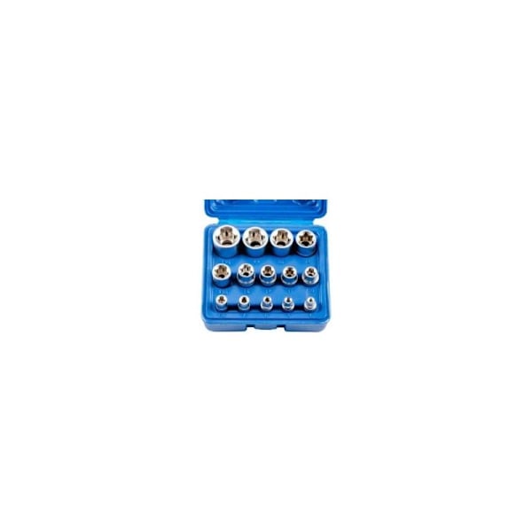 14-osainen E4-E24 E-Torx Kuusiokanta Torx Hylsysarja