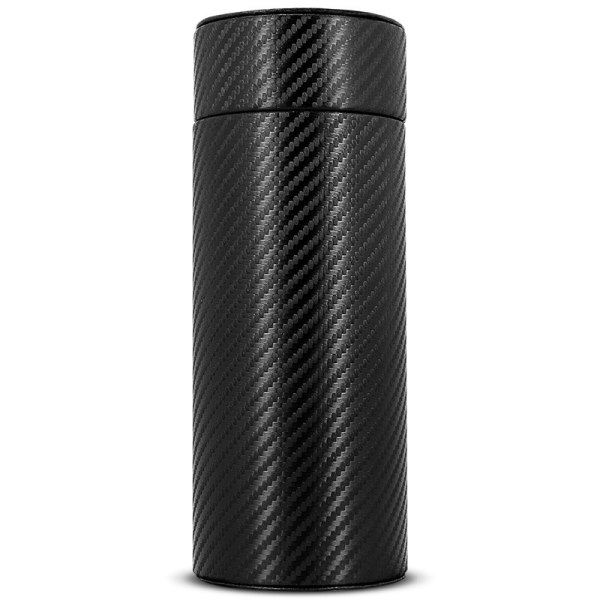 Cigar Humidor Jar, Läder Cigar Jar Bärbar för 7-10 Cigarrer (Svart)