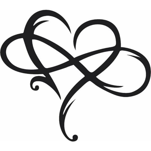40*35cm - Väggdekor Infinity Heart Metallväggkonst, Järnkonst Dekorationsgåva, Evig Kärlek Väggskulptur För Hem Sovrum Vardagsrum（svart，1 st )