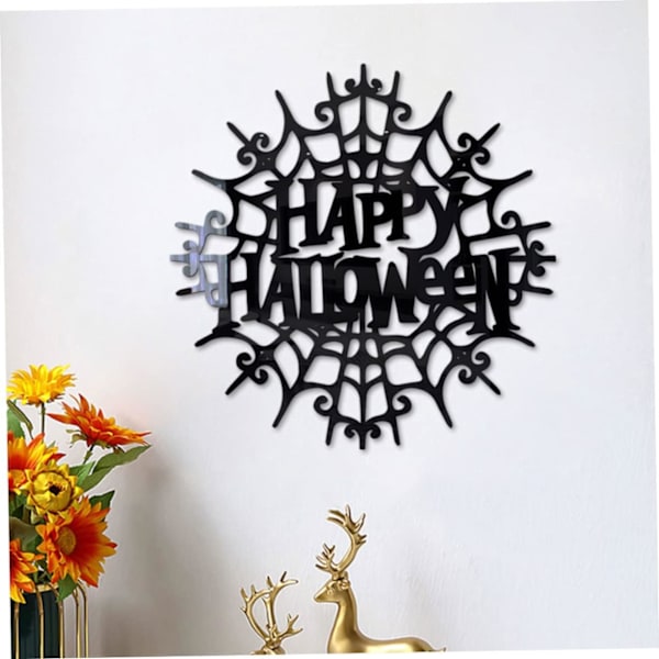 Hämähäkinverkko Seinätarra Onnellinen Halloween Seinätarra Halloween Juhlatarvikkeet Hämähäkinverkko Tarra (musta)