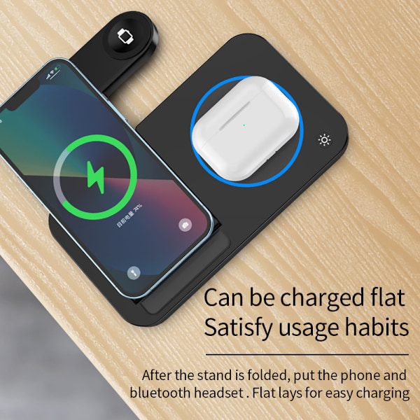 Mobiltelefon Trådløs Lader Apple Watch Hodetelefon Mobiltelefon Lading Stativ Skrivebord Trådløs Hurtiglading
