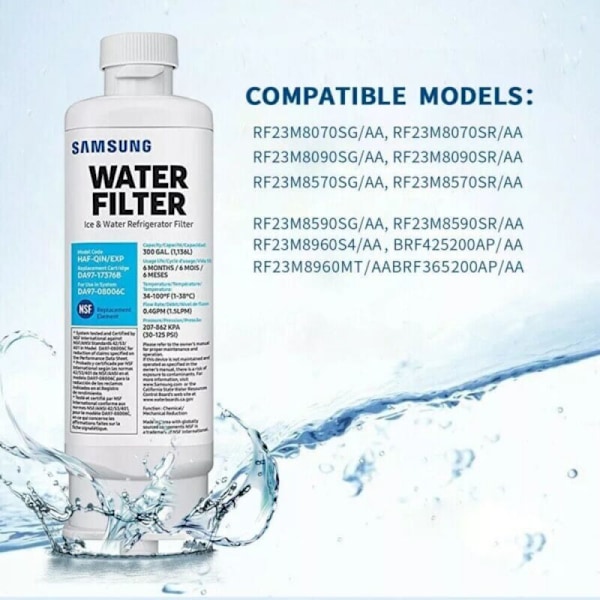 3 varaosavesisuodattimen sarja Samsung-jääkaappiin DA97-17376B DA97-08006C HAF-QIN HAF-QIN/EXP