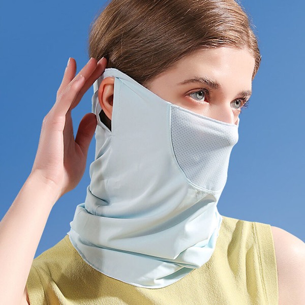 SOLY SILD SILKESMASK, anti-ultraviolett, snabbtorkande skydd, ansiktsskydd, scarf monterad på öronen