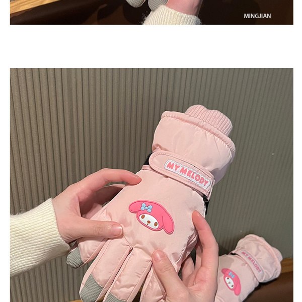 Søte vindtette varme hansker, anime kawaii, studenter, utendørs, tykke, gave, vinter