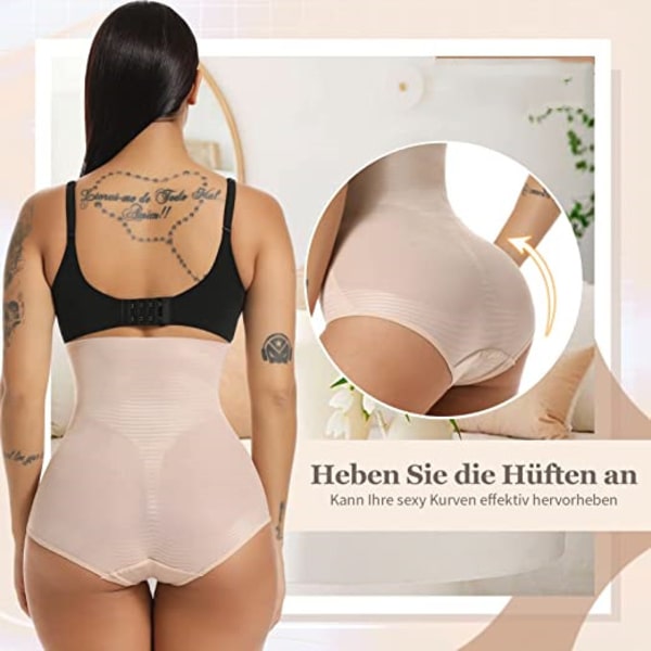 Damunderkläder med hög midja, osynliga trosor, bantande slida, platt mage, formande underkläder, bantande body shaper, svart beige med bygel