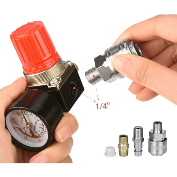 1/4 pneumatisk ventil lufttryksregulator, ventil pneumatisk regulator, luftkompressor trykstyringsventil