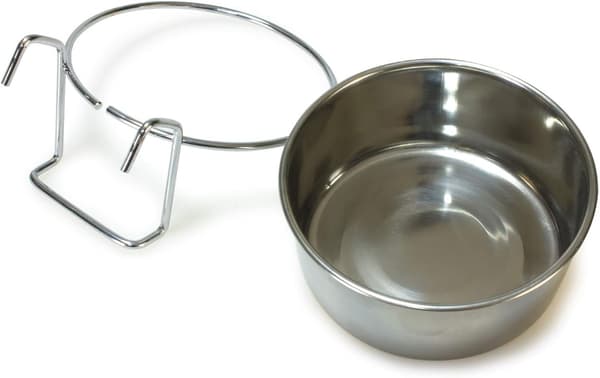 Rustfrit stål skål til papegøjer - Fuglefoderbeholder