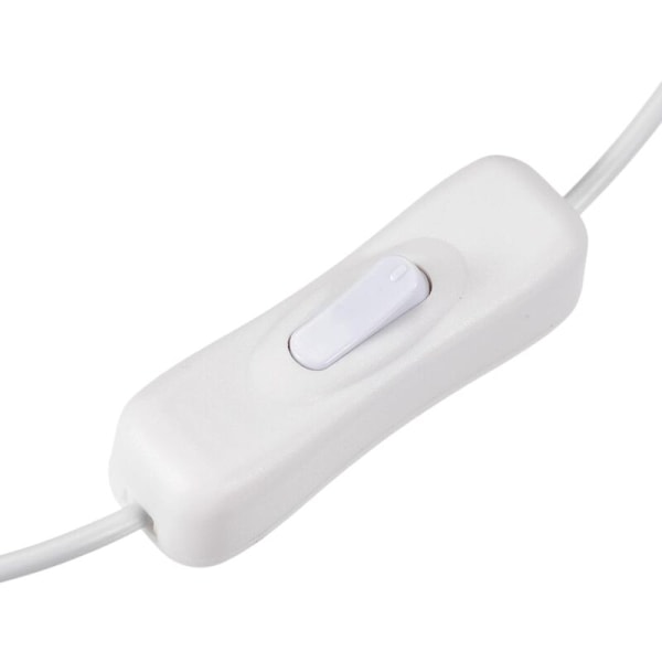 USB-kabel med På/Av-bryter USB Hann til Hunn Skjøteledning 1M Hvit for LED Skrivebordslampe LED-stripe