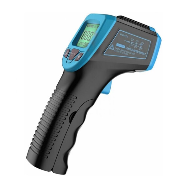 Blåt termometer infrarødt, Temperaturpistol Numerisk Laser Uden Kontakt -58 ° F Til 1112 ° F (-50 ° C Til 600 ° C) med LCD-skærm