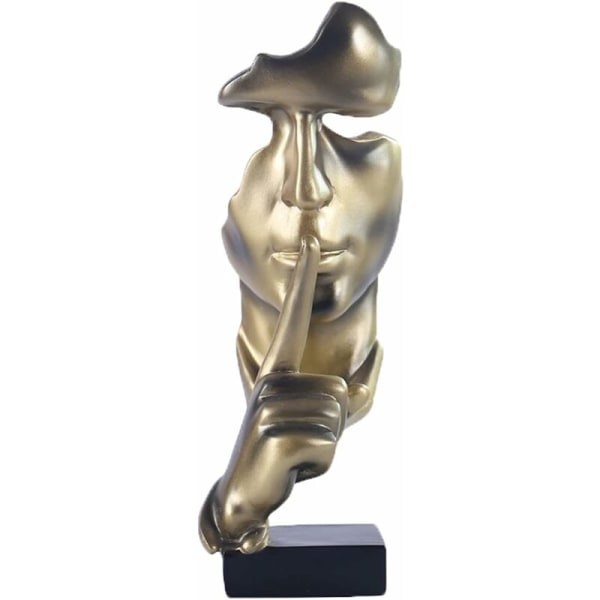 Stilhedens Tænker, Kreativ Tænker Statue Abstrakt Skulptur Stilhed Er Guld Tænker Statue, Guld Skulpturer Resin Statue Håndværk Moderne Kreativ