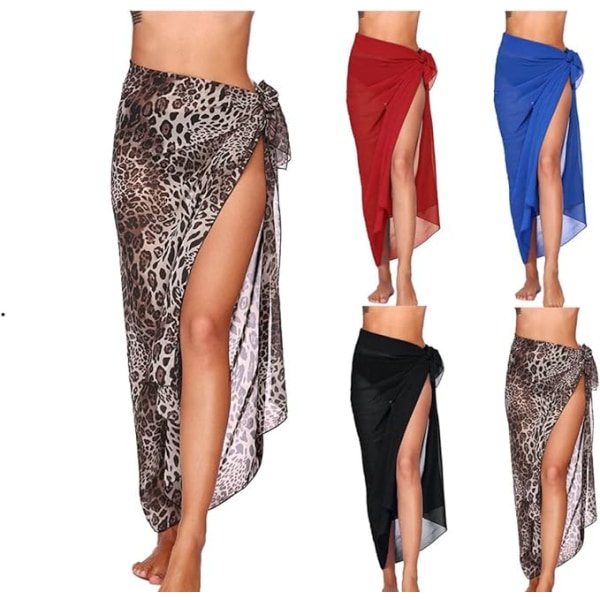 Kvinders Chiffon Strand Kjole Badetøj Lang Bikini Wrap Sjal Tørklæde Badetøj Bund