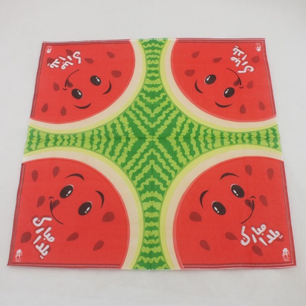 Set med 40 färgglada papperservetter - Vattenmelonservett, för gastronomi, födelsedag, bröllop, bordsdekoration, familjeåterförening