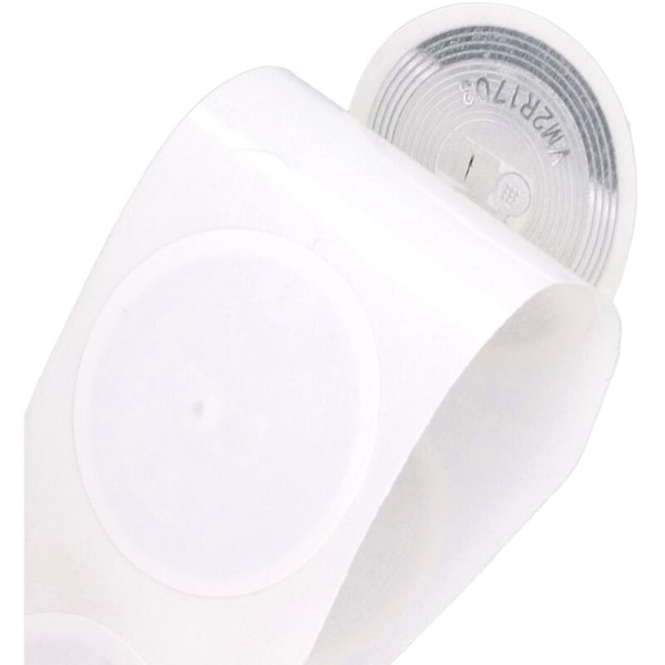 Set med 50 RFID NFC 13,56 MHz, 504 bytes, repeterbara, högfrekventa, 25 mm, 1 tum i diameter diameter diameter etiketter.
