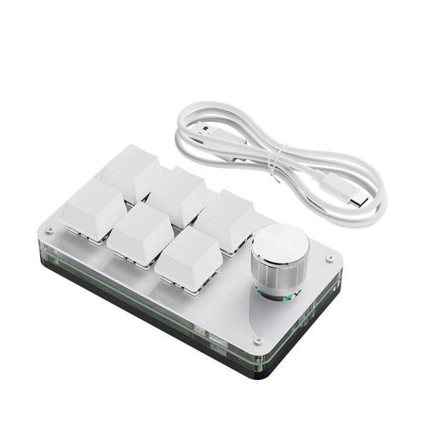 Mini makro mekanisk spilltastatur, enhånds 6-tasters USB PC-tastatur med knapp, programmerbar snarvei tilpasset funksjon, for Windows, for Vista