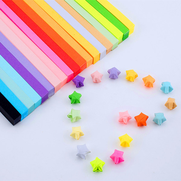 1710 stykker stjerneorigami 28-farget stjernepapirremser tosidig origami stjernepapir ensfarget heldig stjerne dekorative papir remser DIY håndverk