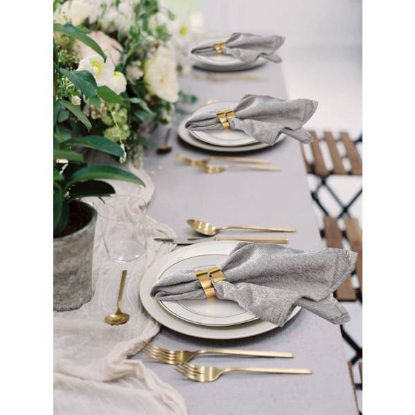 12 stk Serviettringer Metall Serviettholdere Gull Serviettringsett for Jul Bryllupsfest Bankett Middagsborddekor (Gull)