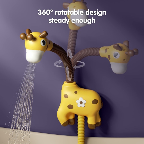 Baby Bath Toy Giraffe Shower Head Tub Pump Bath Time for Toddler Baby, Medium