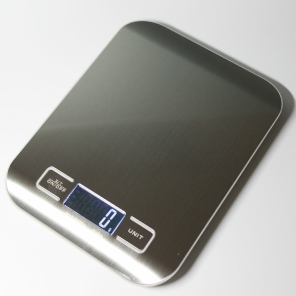 Digital elektronisk kaffevåg för matlagning, mat, hög precision, smyckesvåg, LCD-display, multifunktionsfunktion, tareringsfunktion, rostfritt stål, 5 kg-AA