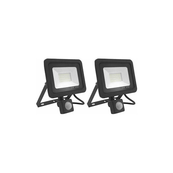 30W LED Rörelsesensor LED Projektor, 6000k SPOT 1200LM Superljusstark LED utomhus, Säkerhet IP66 Kallvitt för Offentlig Belysning Garage