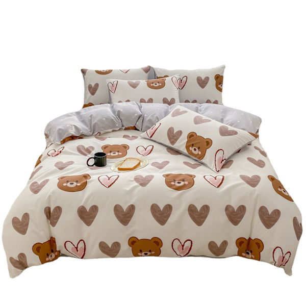 3-delad ultra-mjuk, lättskött design sommar sängkläder queen comforter set Kudde kudde med dragkedja stängning 4 hörnband