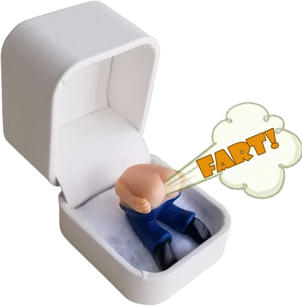 Den prutter, når du tænder den! \"Valentine's Day prank gave! (med pruttende røv ring boks, ingen ring) som set på bachelorette!