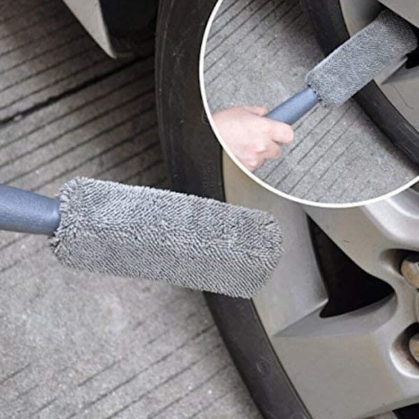 Autonpesusarja, 12-osainen autoharja, auton pyöränrenkaiden pesuharja, mikrokuituiset pesukäsineet, pesupyyhe ja kiillotussieni auton pesuun