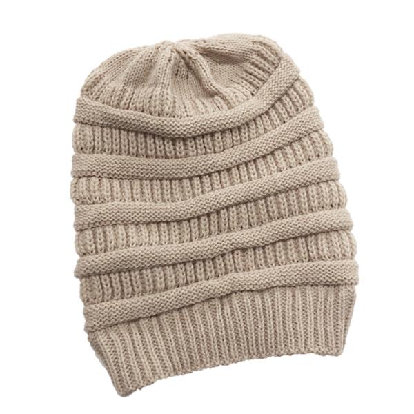 Dames Vinter Strikket Beanie Hat, Silke Satinforet, Chunky Cap med Blød Stræk Kabelstrikket for Varme og Mode