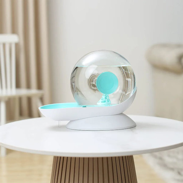 QININI 2,8L Automatisk Vanddispenser til Katte og Hunde med Integreret Filter Baseret på Pascal-Princippet, Miljøvenlig Uden Elektricitet, Blå