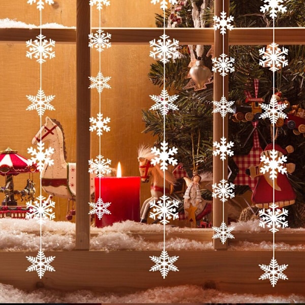 16 snore til ophængning af snefnug frosne fødselsdagsfestartikler festlige dekorationer i vinter Wonderland dekorationer hvid jul sne