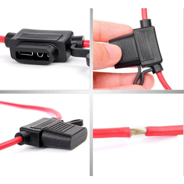 8 kpl 12V sulakepidike vedenpitävä 14AWG 20A auto auton moottorin sulake terä