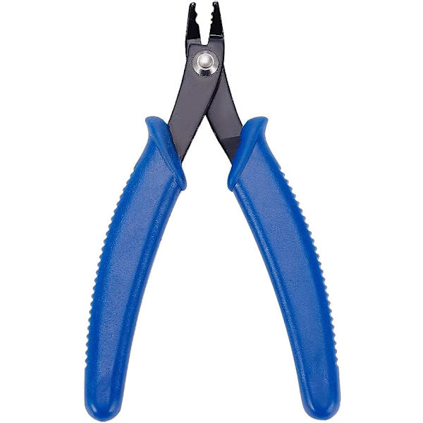 Smykkeværktøj perletang (13,5 cm, blå), PVC-håndtag krog tang, spidstang til linjereparation tang DIY