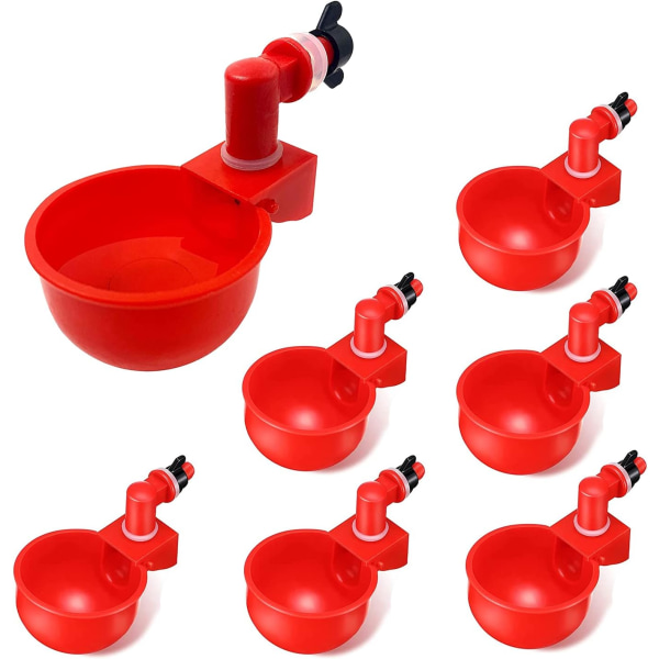 6pcs Automatic Chicken Drinker Supplies Bowl Cups Plastic Bowl, Poultry Water Dispensers Automatic Drinking Water Cups for Chicks Quail Ducks Bird