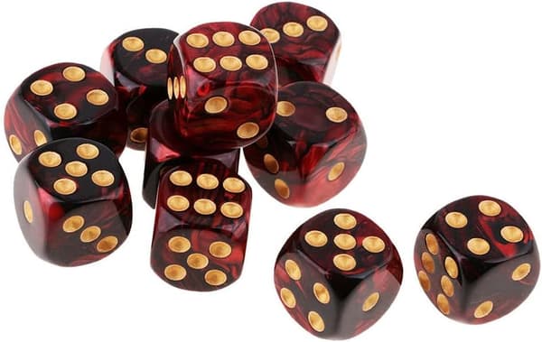 20 stykker D6 polyhedral terninger 6-sidede terninger 16mm akryl terningesæt til DND terninger RPG MTG brætspil (blå sort og rød sort)