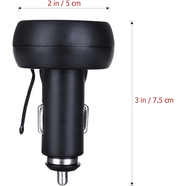 12-24V Bil Laderkontakt med USB-port/Voltmeter/Termometer for Biler (Grønn + Rød)