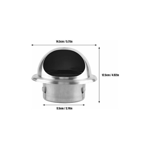 100 mm runt väggluftutsläpp med insektsnät