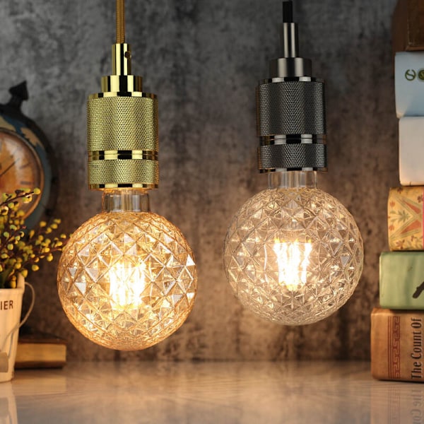LED Crystal Edison-glödlampor 4W 2700K Varmvitt 360 Lumen 220/240V E27 Specialdekorativa glödlampor (G125 Crtystal) [Energiklass A++]