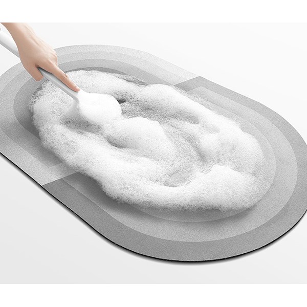 Golvmatta Blå oval enkel badrumsdörr absorberande golvmatta lämplig för badrumstoalett dörr (50 * 80cm)