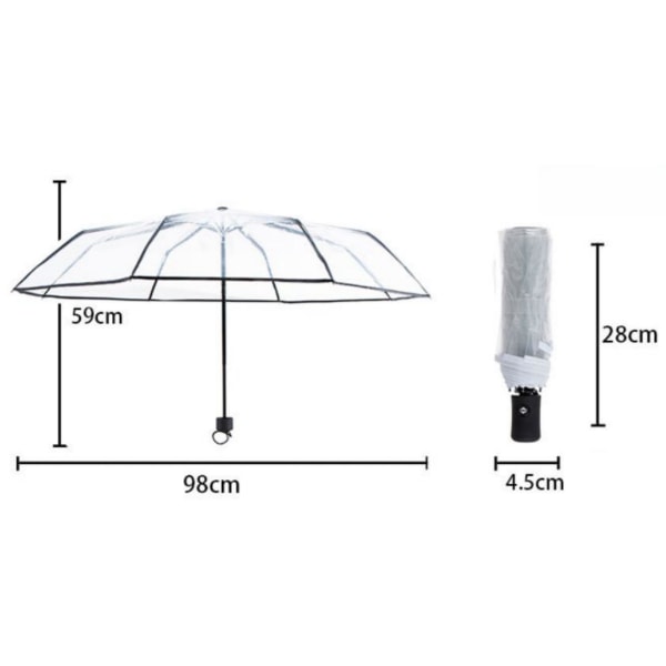 Tote Bag Transparent Canopy Automatisk Åbning Foldbar Paraply