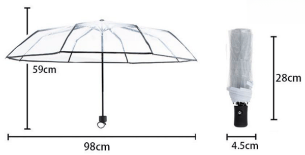 Tote Bag Transparent Canopy Automatisk Öppning Fällbar Paraply