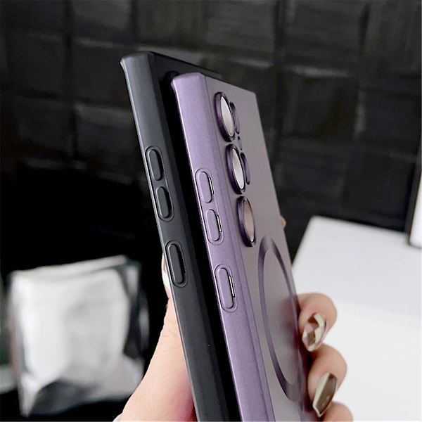 Magnetisk Magsafe Plating Case Kompatibel Med Galaxy S23 Ultra, Myk Tpu Støtsikker Deksel Med Linsebeskyttelse