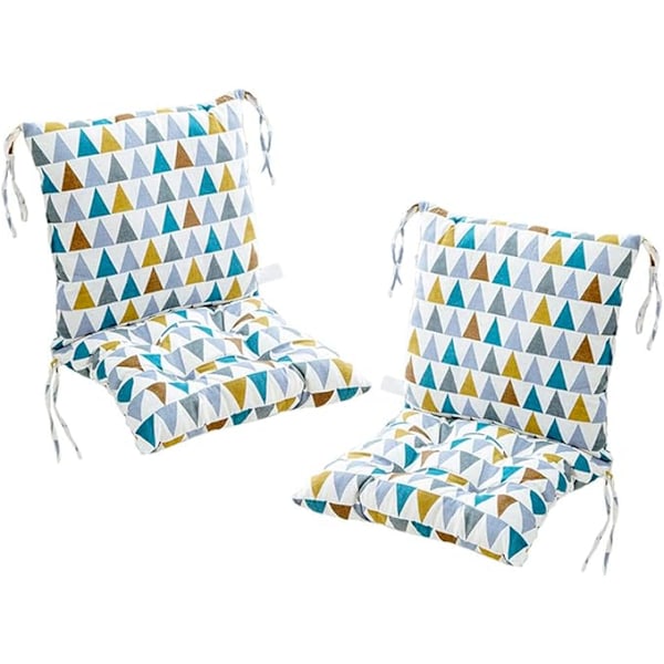 Set med 2 stykker stolputer med ryggdel, ryggpute med stropper, lav ryggpute (stil 16, 40 x 40 cm)