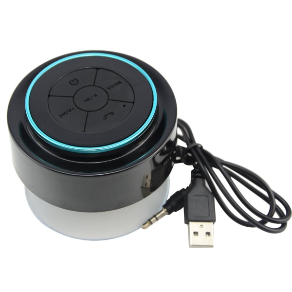 Duschhögtalare med FM-radio, IP67 helt vattentät bärbar, handsfree-högtalartelefon. Micro USB-laddningsbar, perfekt högtalare för golf, strand, show