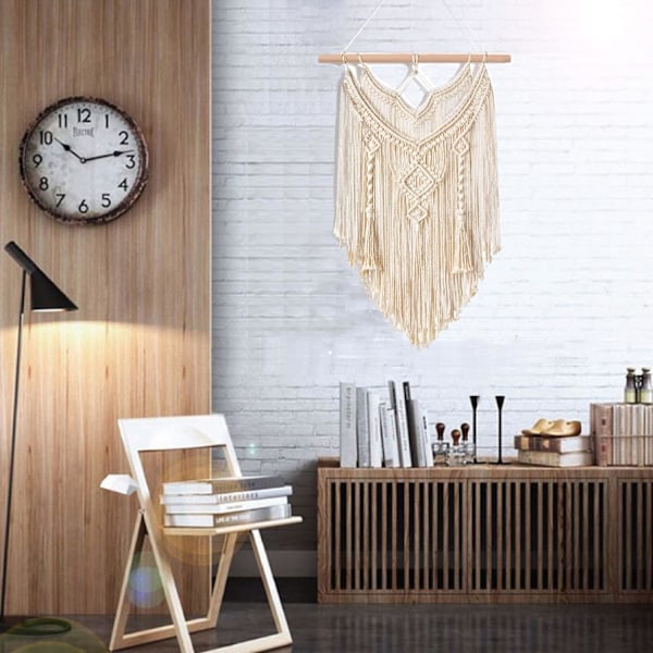 Macrame väggbonad, heminredning Macrame väggbonad väv handvävda väggmattor inomhus utomhus dekoration bohemiskt bröllop vardagsrum sovrum (W