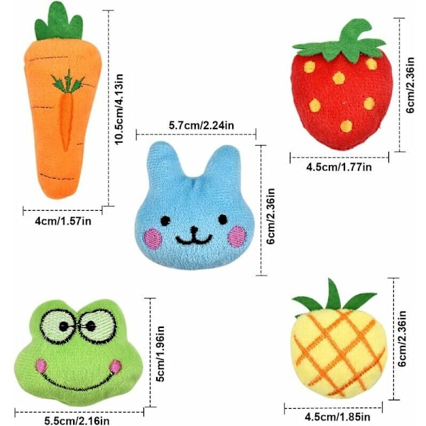 Legetøj Cataires, 5 Kattegræs Legetøj, Interaktiv Cataire Snyde legetøj legetøj til killing Kitty Jordbær/Frø/Kanin/Ananas/Gulerod/Gulerod