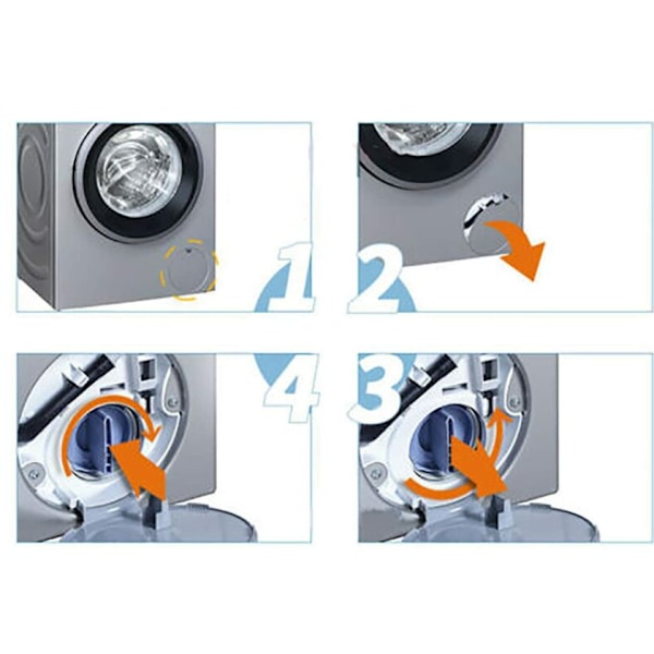 Sininen sopii Siemens Bosch 1095 1065 WD7205 rumpupesukoneen tyhjennyspumpun tyhjennystulpan kanteen tukkeutunut